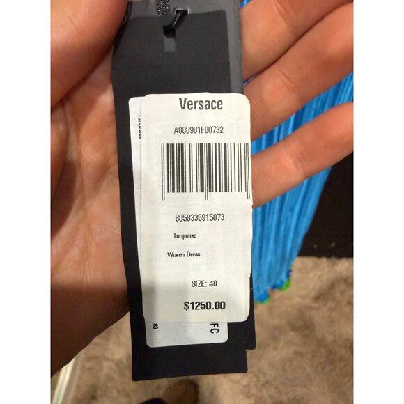 NEW Versace Blue Plisse Dress Size - Picture 7 of 7